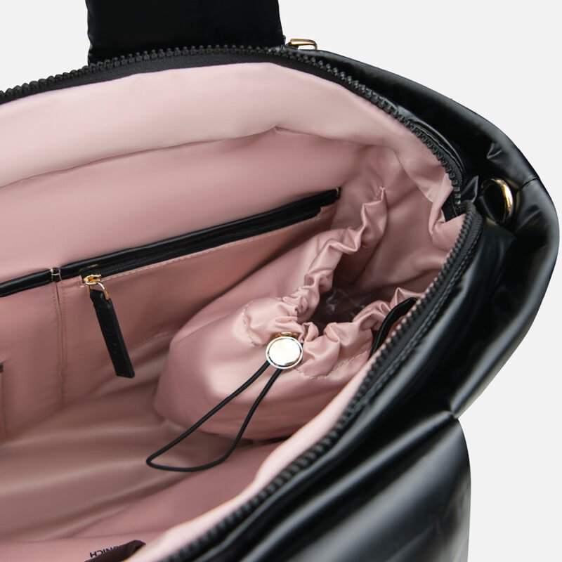 ANY DI Puffer Bag Black in coated polyester & vegan leather (5)
