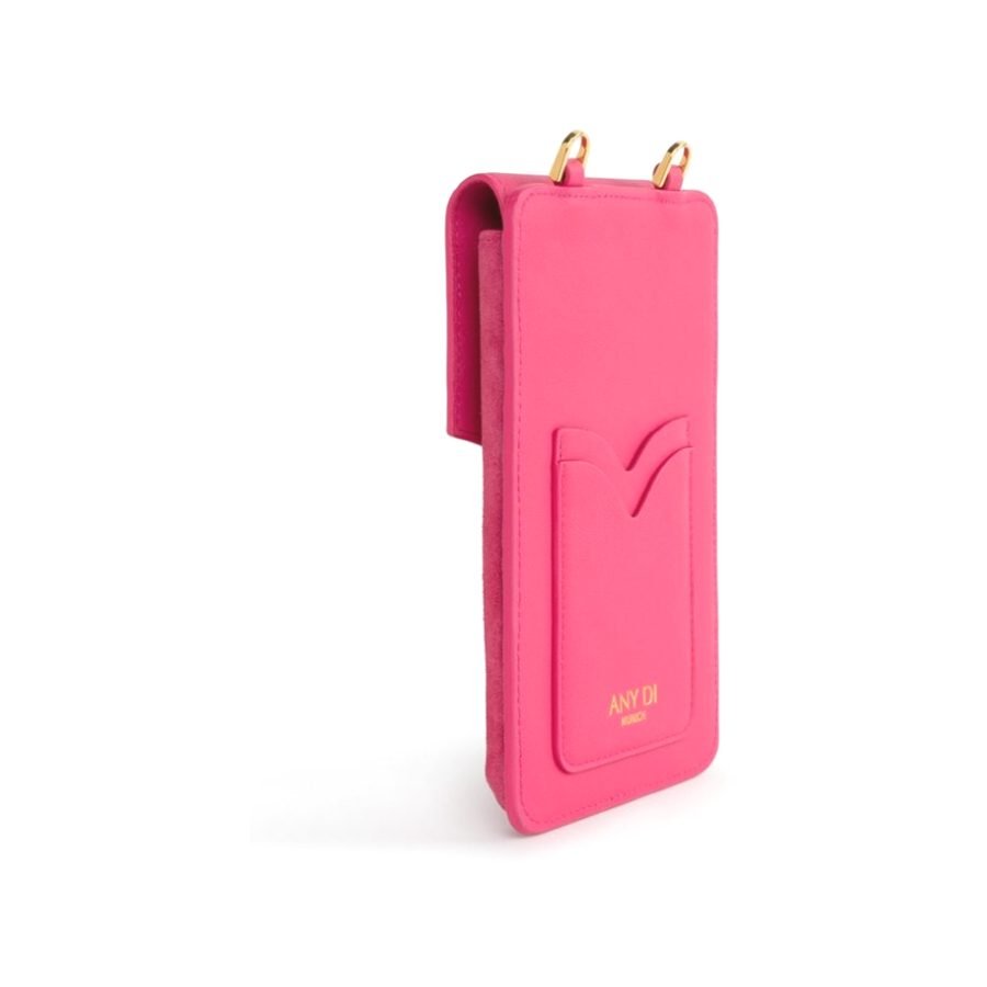 ANY DI Phone Pouch Fuchsia in suede & vegan leather (3)