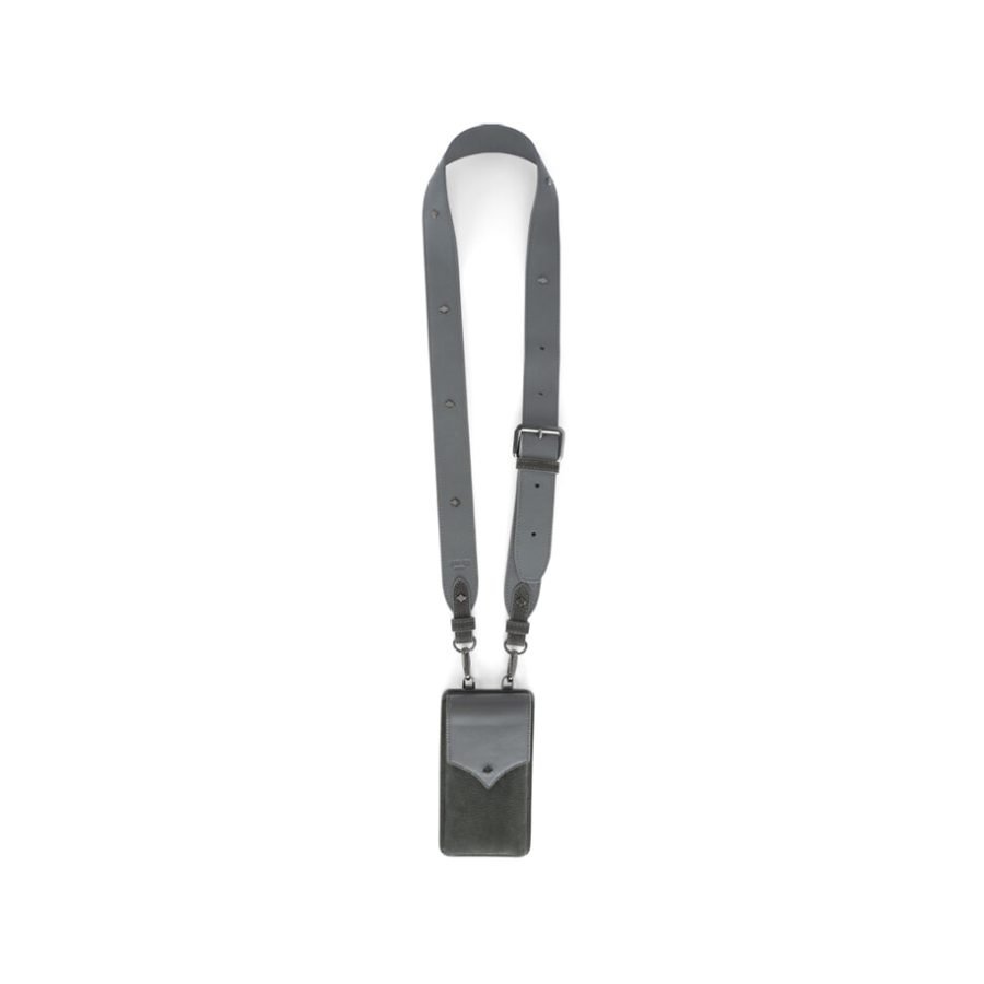 ANY DI Phone Pouch Khaki Grey Nubuck in nubuck & vegan leather