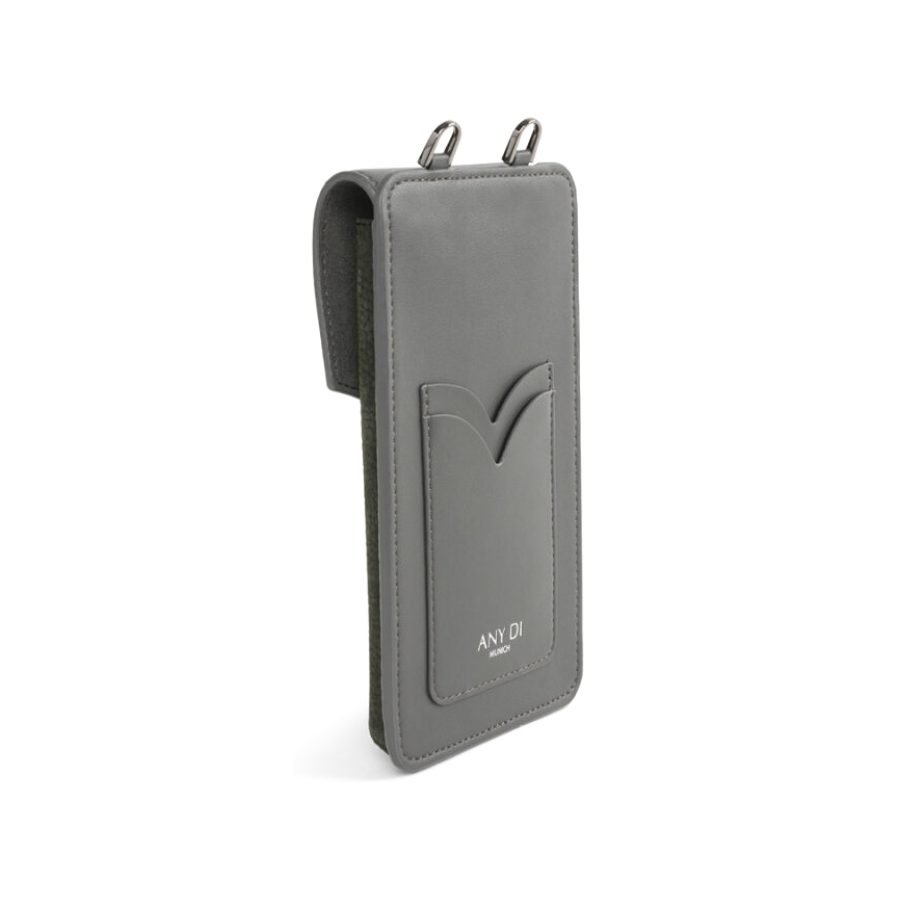 ANY DI Phone Pouch Khaki Grey Nubuck in nubuck & vegan leather (2)