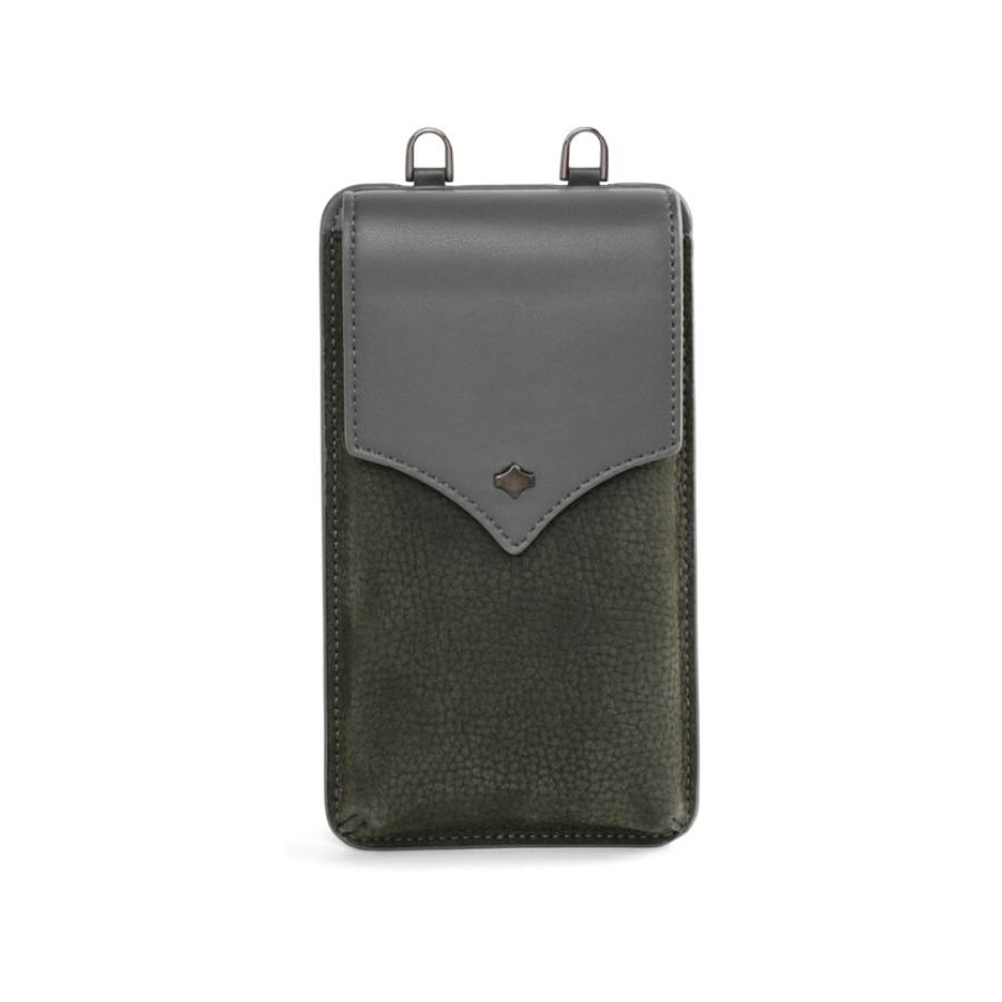 ANY DI Phone Pouch Khaki Grey Nubuck in nubuck & vegan leather (4)