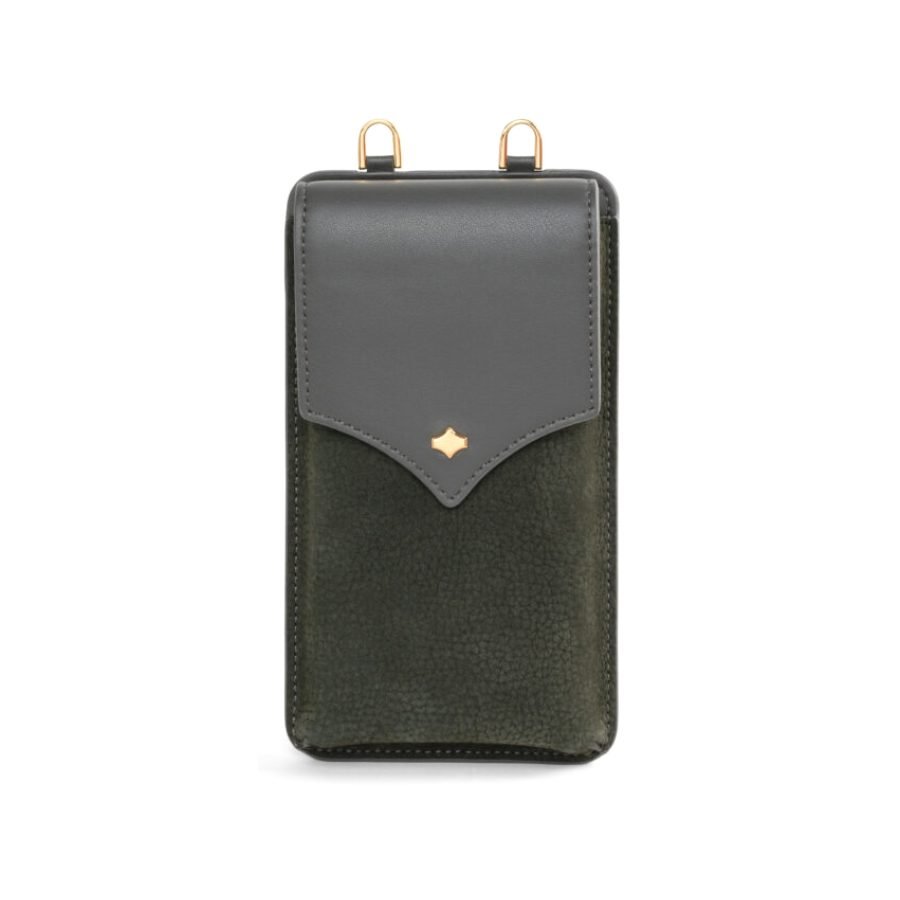 ANY DI Phone Pouch Khaki Nubuck in nubuck & vegan leather (2)