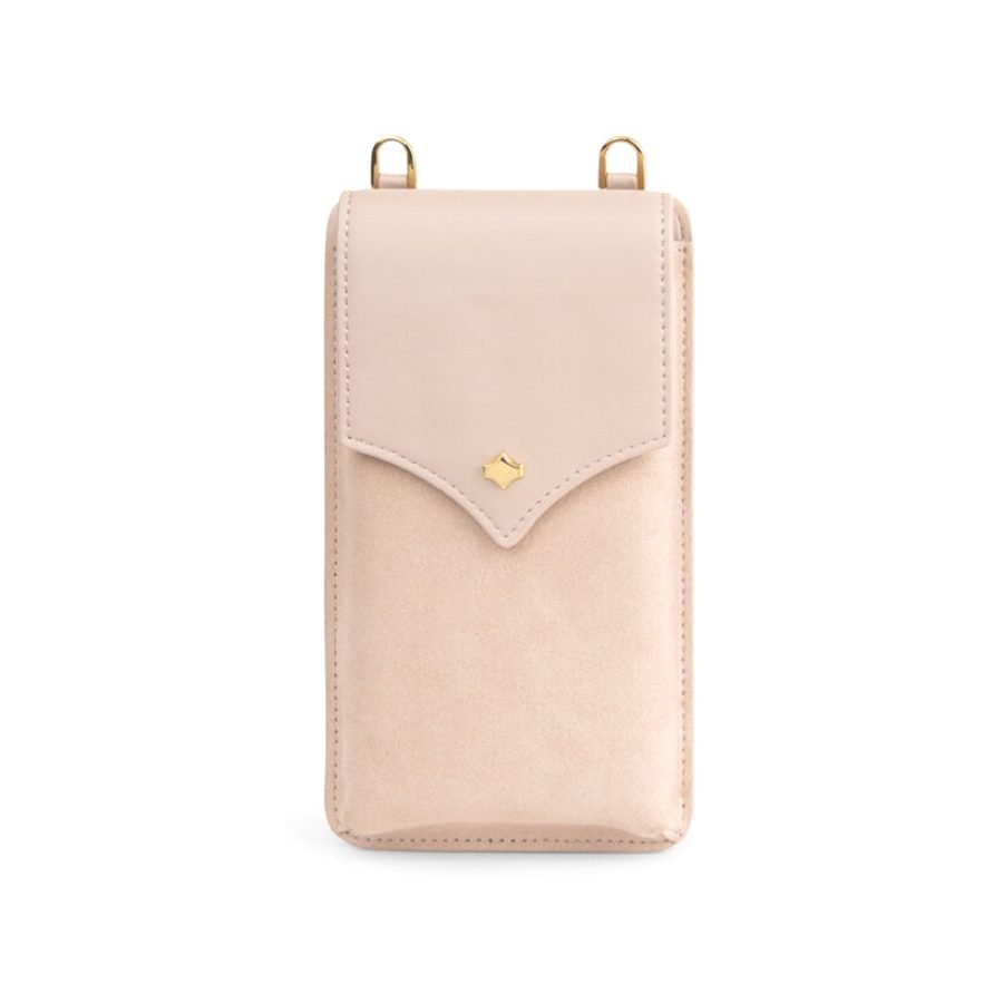 ANY DI Phone Pouch Nude in suede & vegan leather (4)