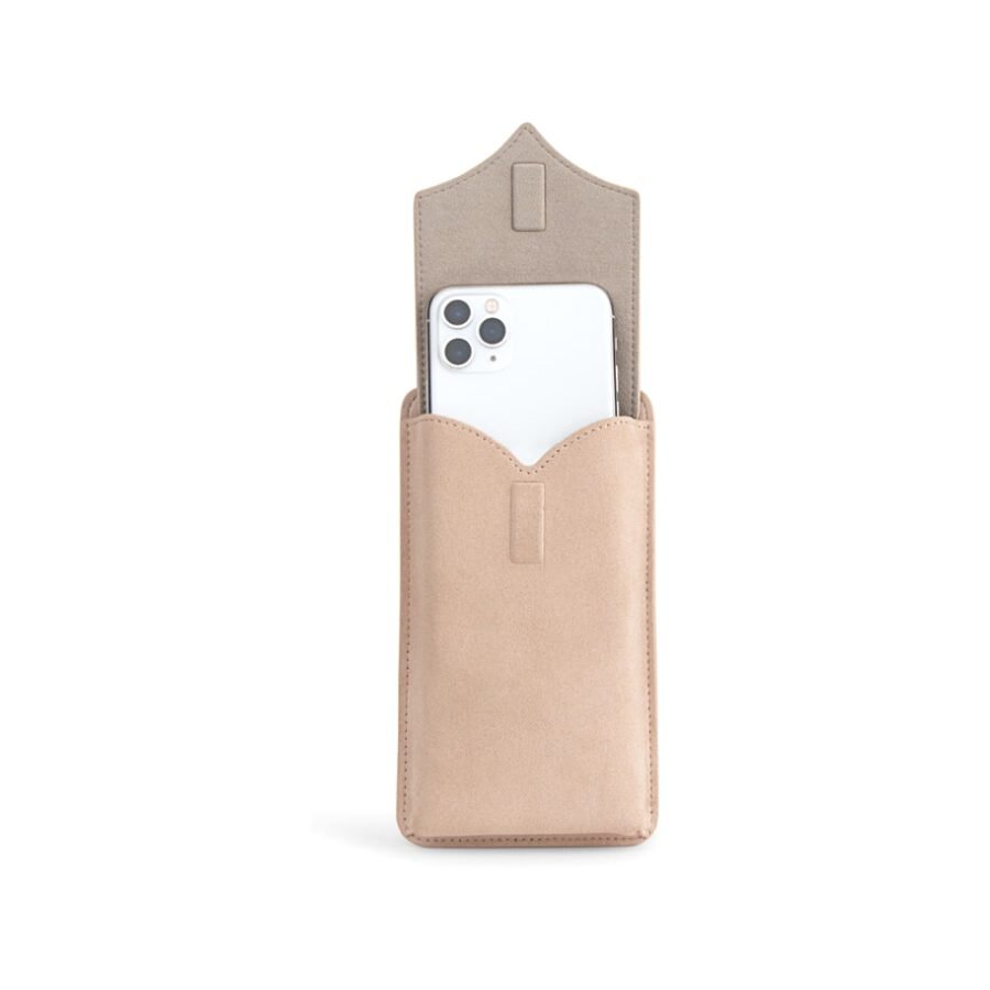 ANY DI Phone Pouch Nude in suede & vegan leather (7)