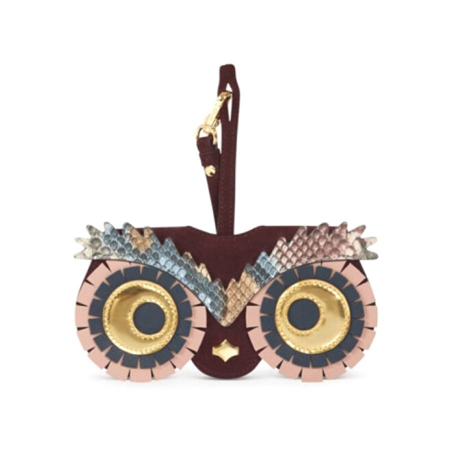 ANY DI SunCover Owl glasses case in nappa & suede leather