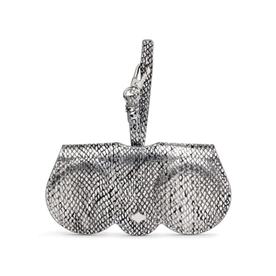 ANY DI SunCover Snake Silver glasses case in nappa leather