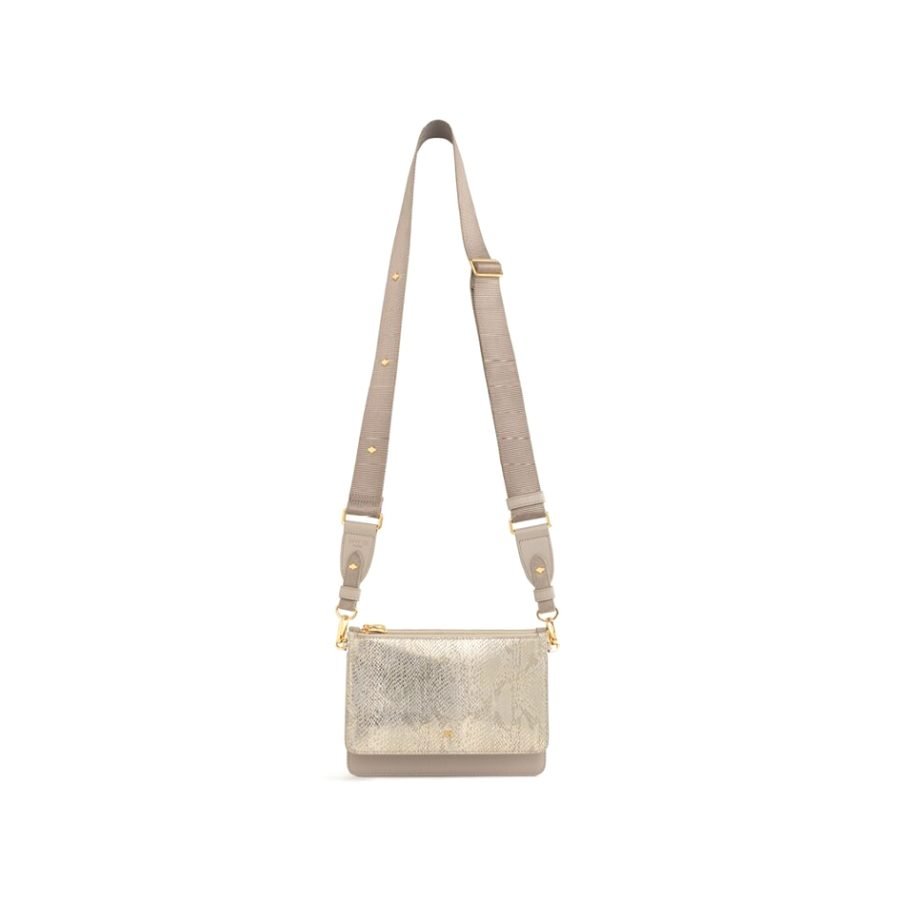 ANY DI Double Bag Mini Snake Gold in vegan leather (2)