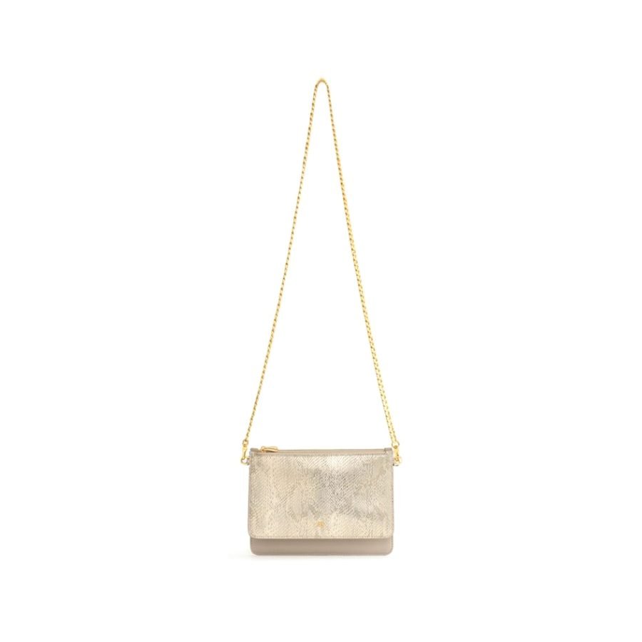 ANY DI Double Bag Mini Snake Gold in vegan leather (4)