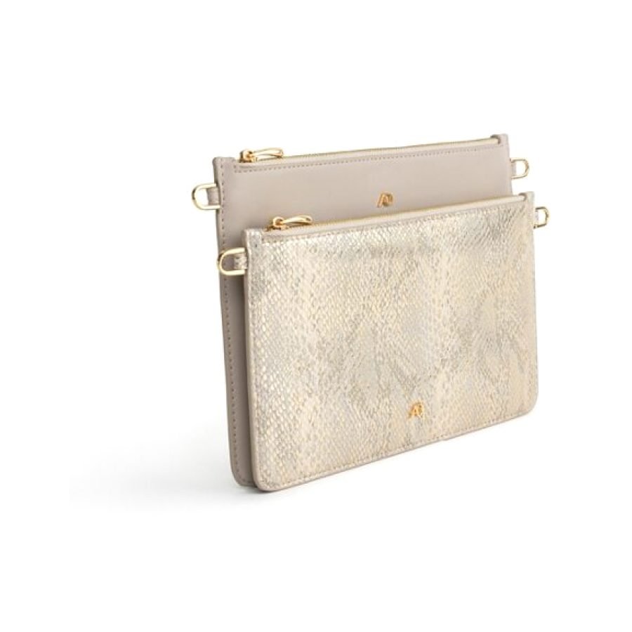 ANY DI Double Bag Mini Snake Gold in vegan leather (7)