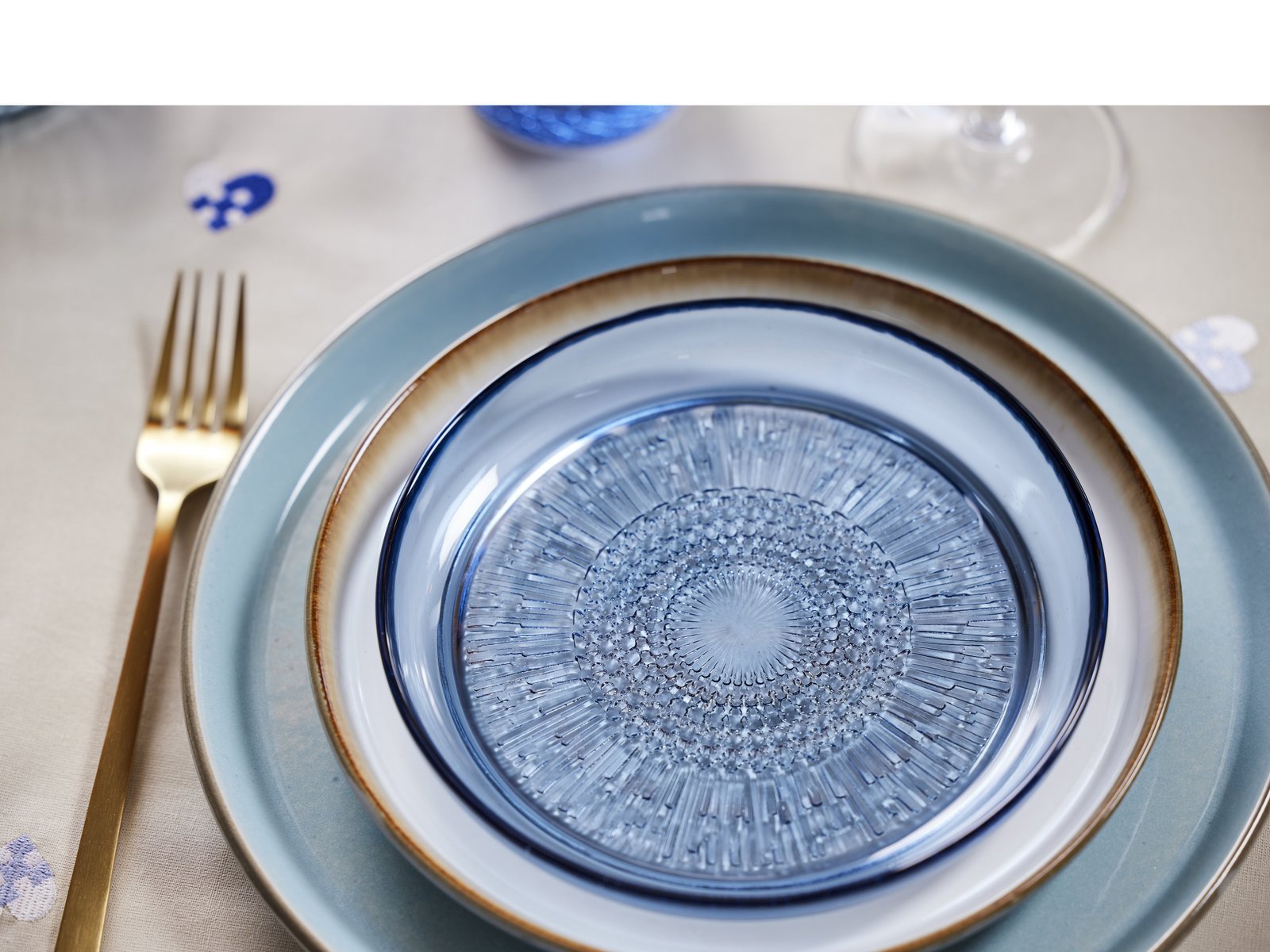 Plate Gastro 27Cm Grey/Lightblue Bitz - Image 3
