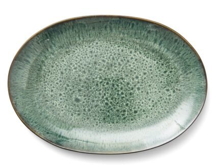 Gastro Oval Dish 36 × 25 cm – Black/Green