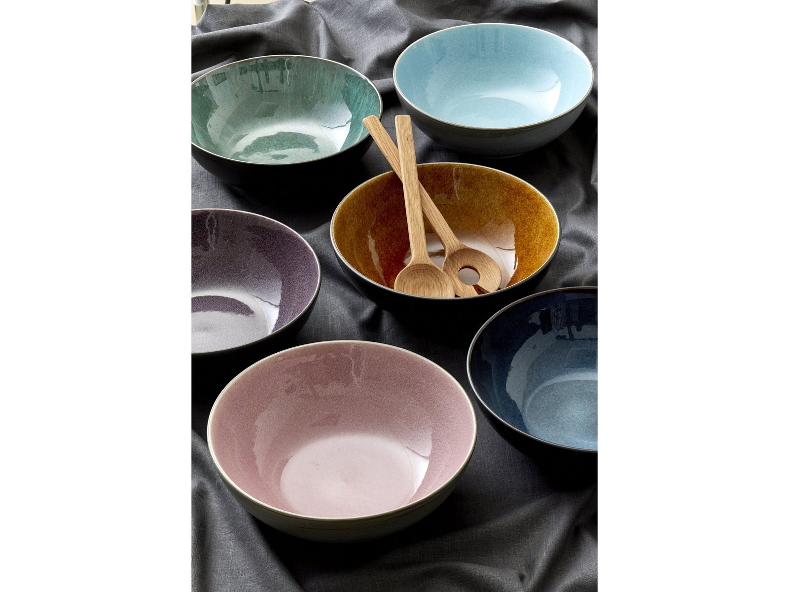 Salad Bowl 30Cm Grey/Lightblue Bitz - Image 2