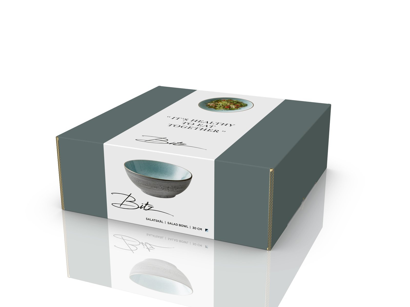 Salad Bowl 30Cm Grey/Lightblue Bitz - Image 6