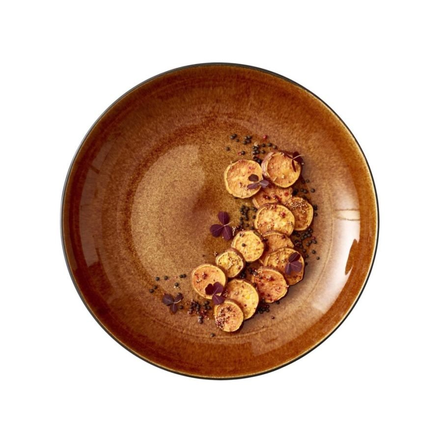 Bitz Gastro Dish 40 cm in Black/Amber (2)