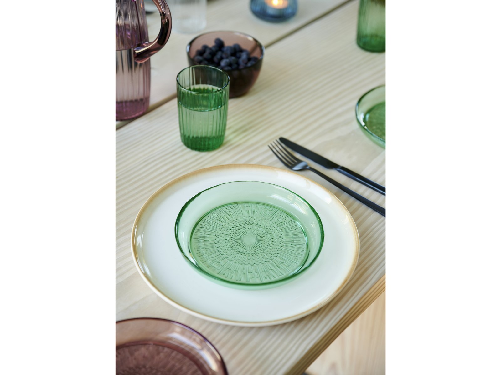 Glass Plate Kusintha 18 Cm Green - Image 3