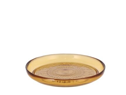 Bitz Kusintha Glass Plate 18 cm in Amber