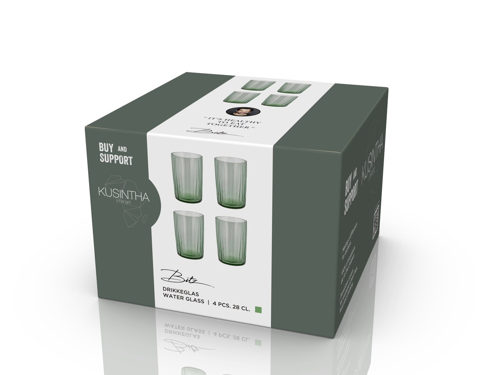 Water Glass Kusintha 28 Cl 4 Pcs Green - Image 2