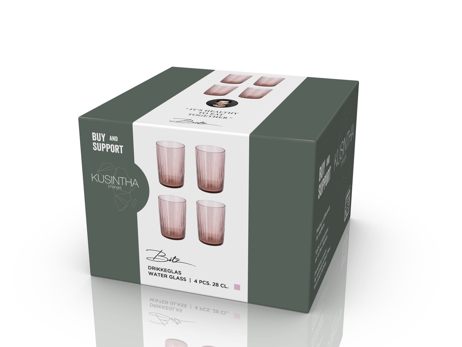 Water Glass Kusintha 28 Cl 4 Pcs Pink - Image 2