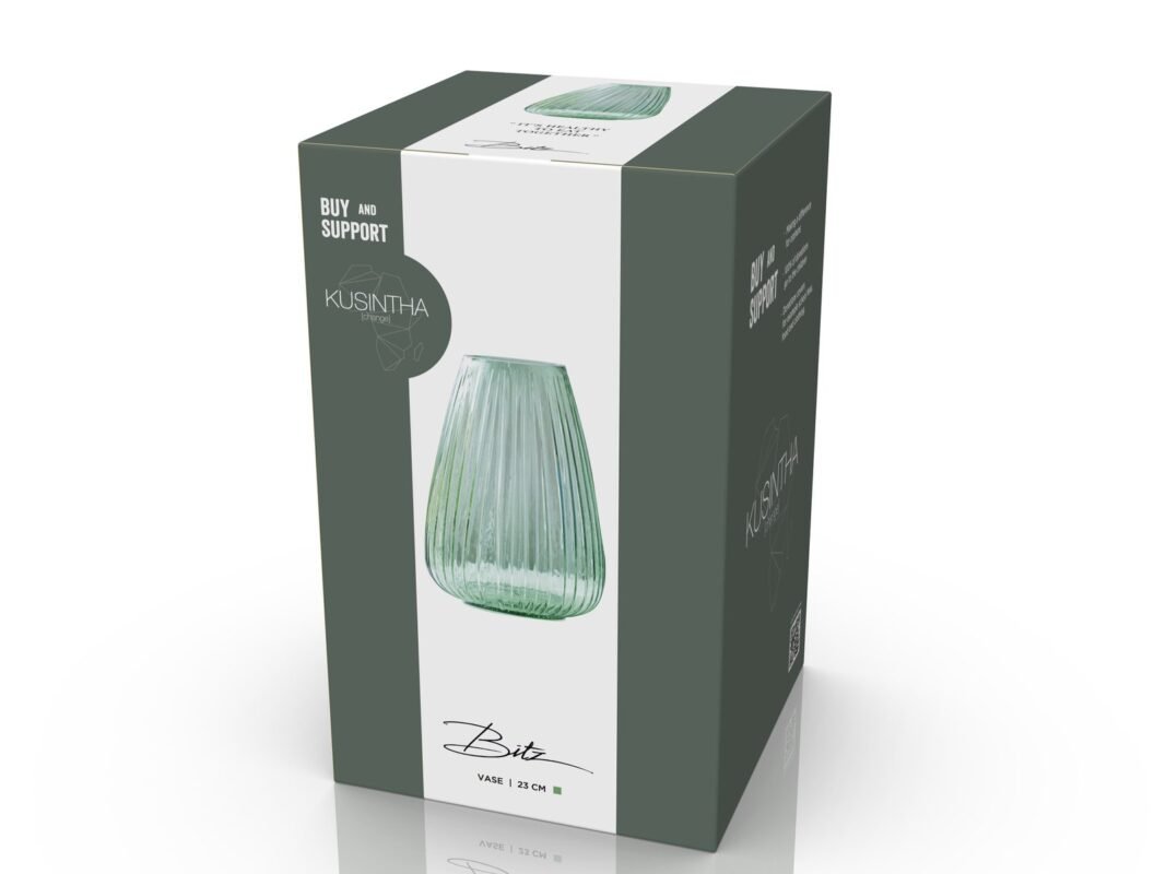 Bitz Kusintha Vase 22 cm in Green (9)