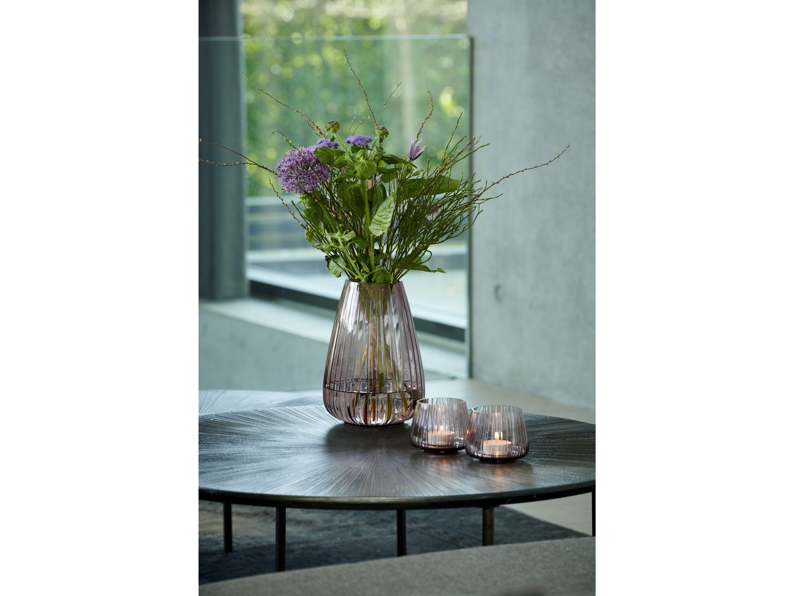 Vase Kusintha 22 Cm Pink Glass - Image 2
