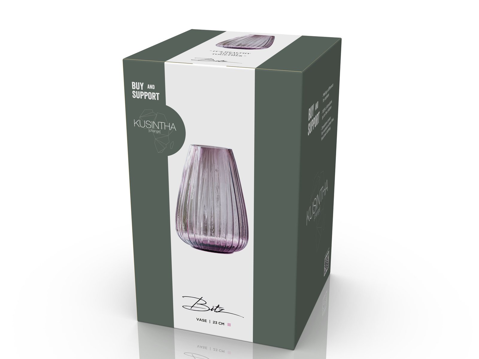 Vase Kusintha 22 Cm Pink Glass - Image 6
