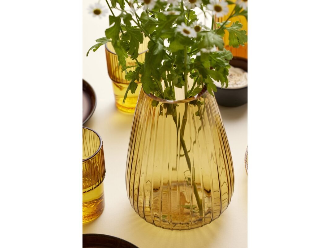 Bitz Kusintha Vase 22 cm in Amber (3)