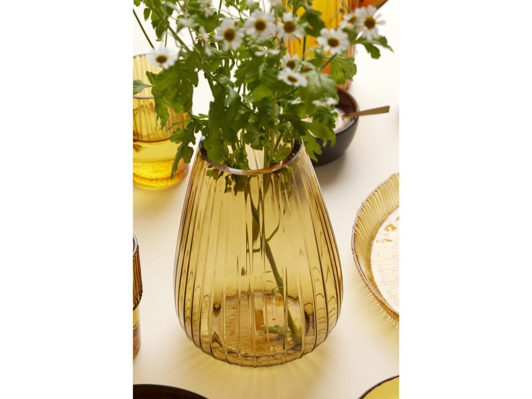 Bitz Kusintha Vase 22 cm in Amber (4)