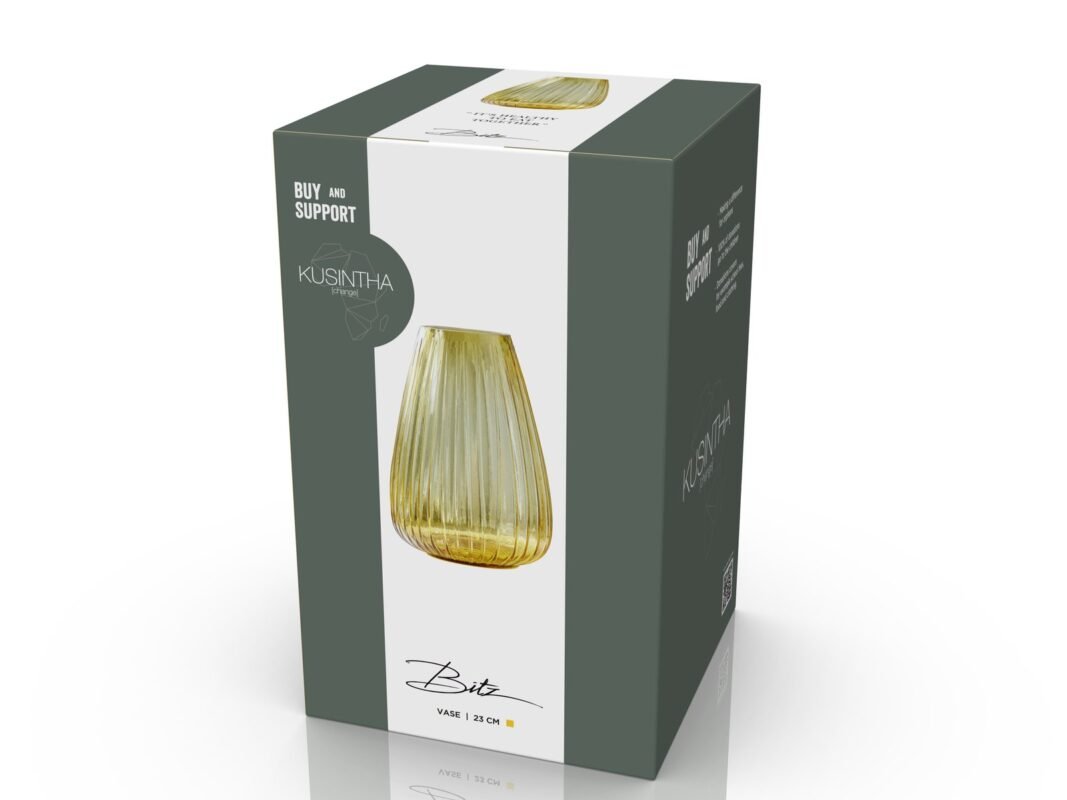 Bitz Kusintha Vase 22 cm in Amber (6)