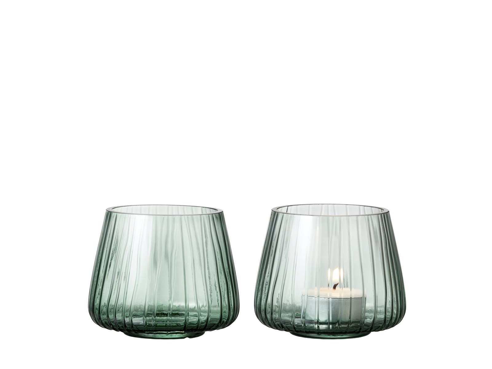 Tealight Holder Kusintha 7.5 Cm 2 Pcs Green Glass