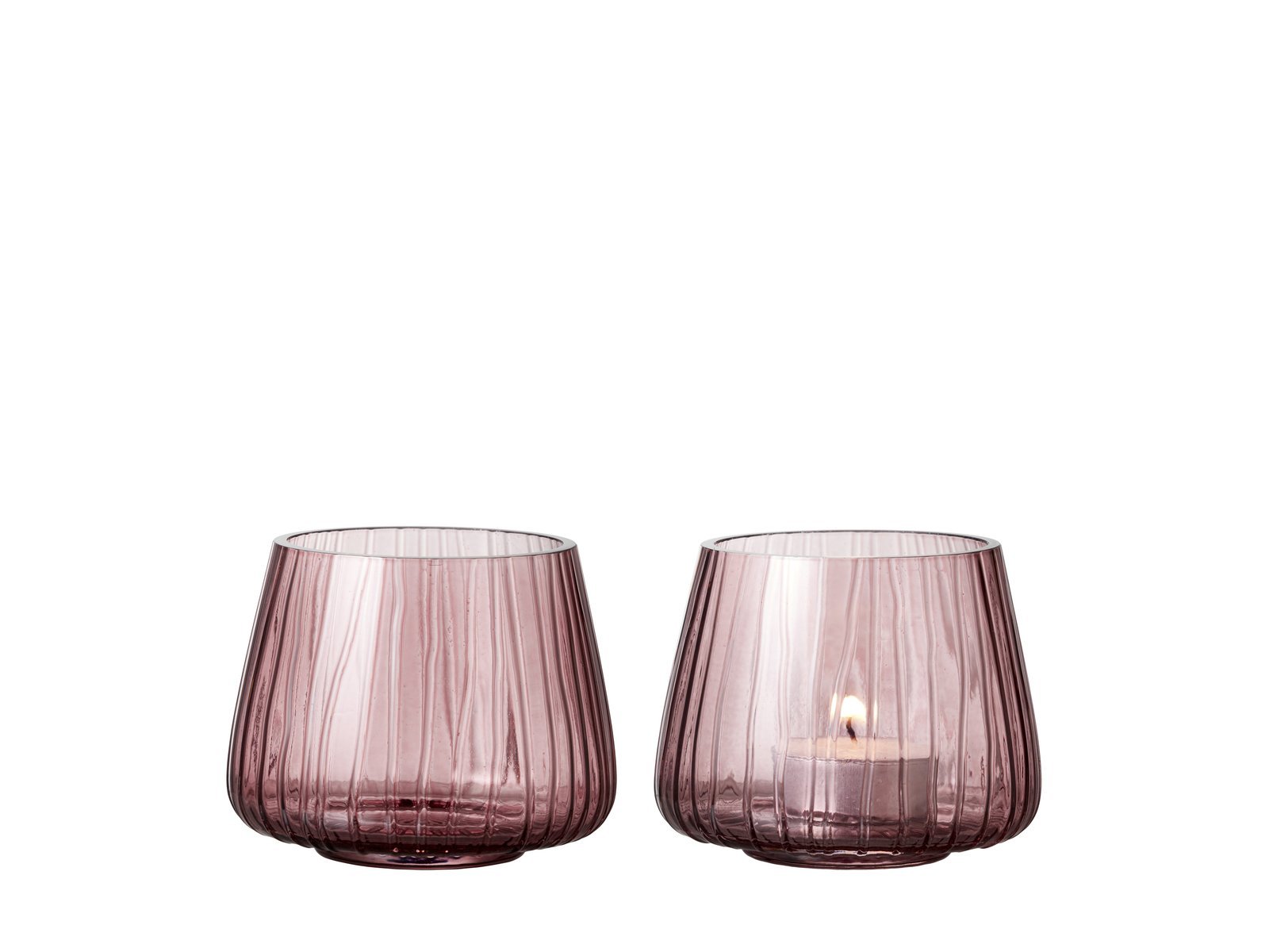 Tealight Holder Kusintha 7.5 Cm 2 Pcs Pink Glass