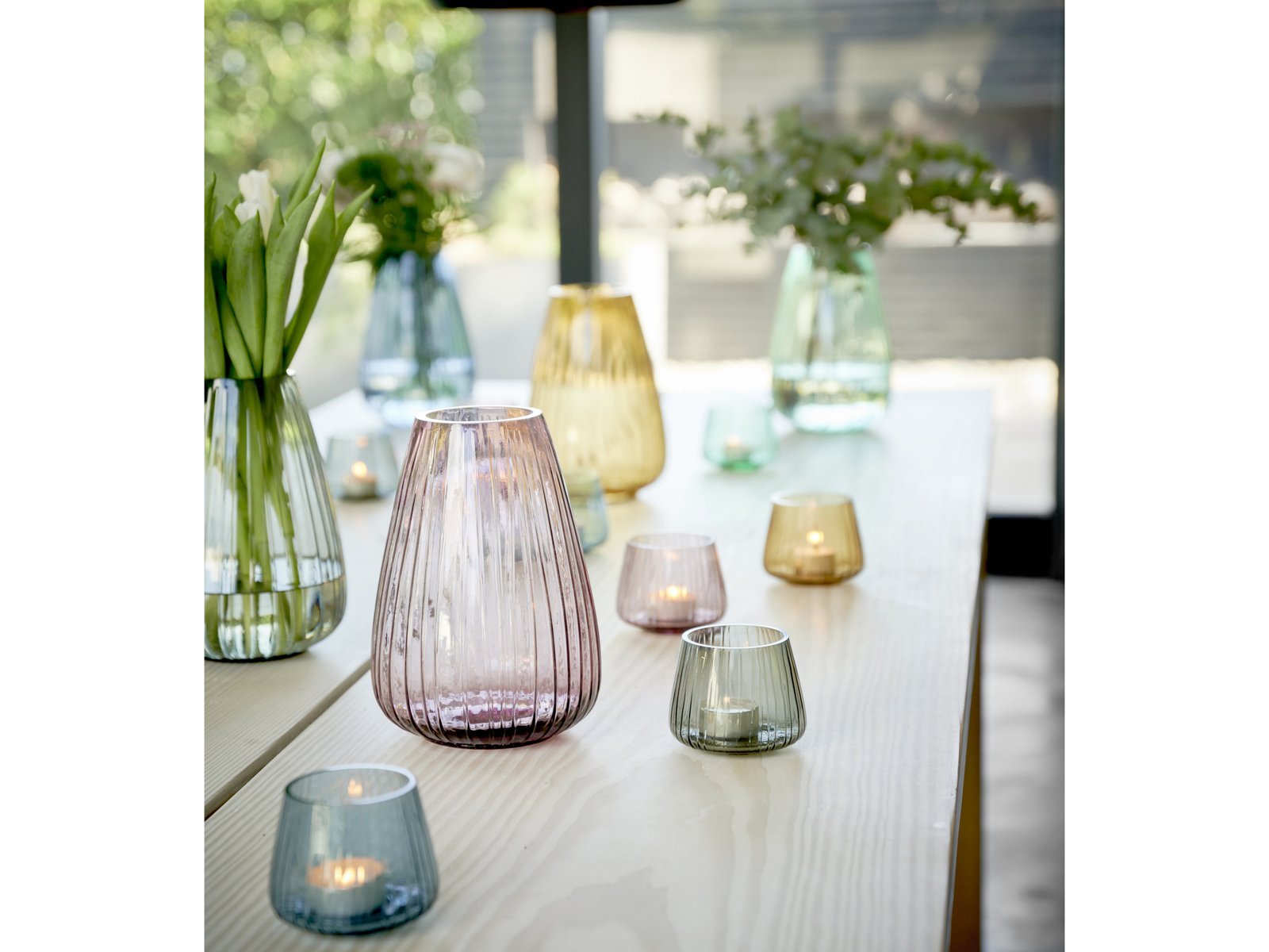 Tealight Holder Kusintha 7.5 Cm 2 Pcs Pink Glass - Image 2