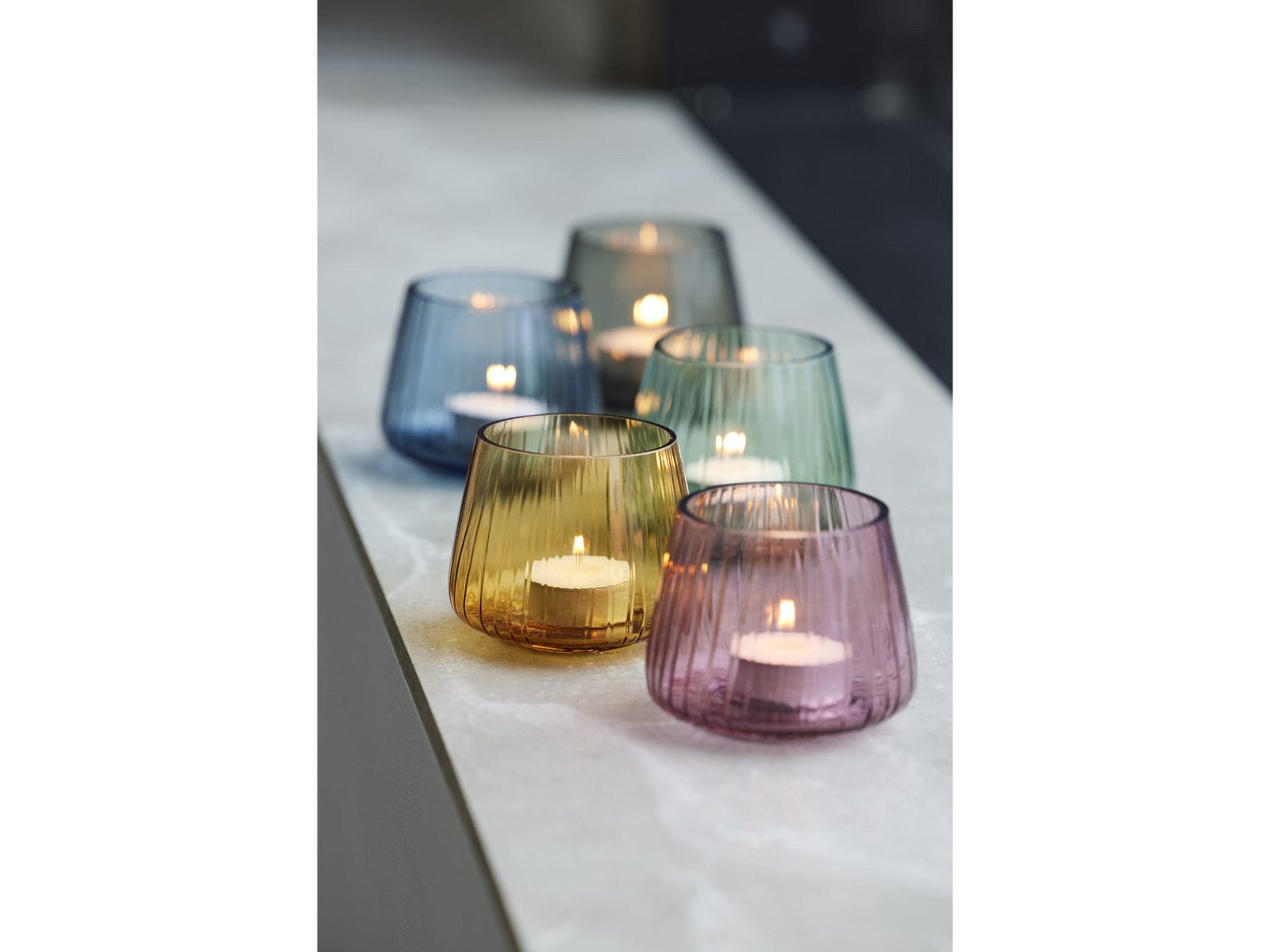 Tealight Holder Kusintha 7.5 Cm 2 Pcs Pink Glass - Image 11