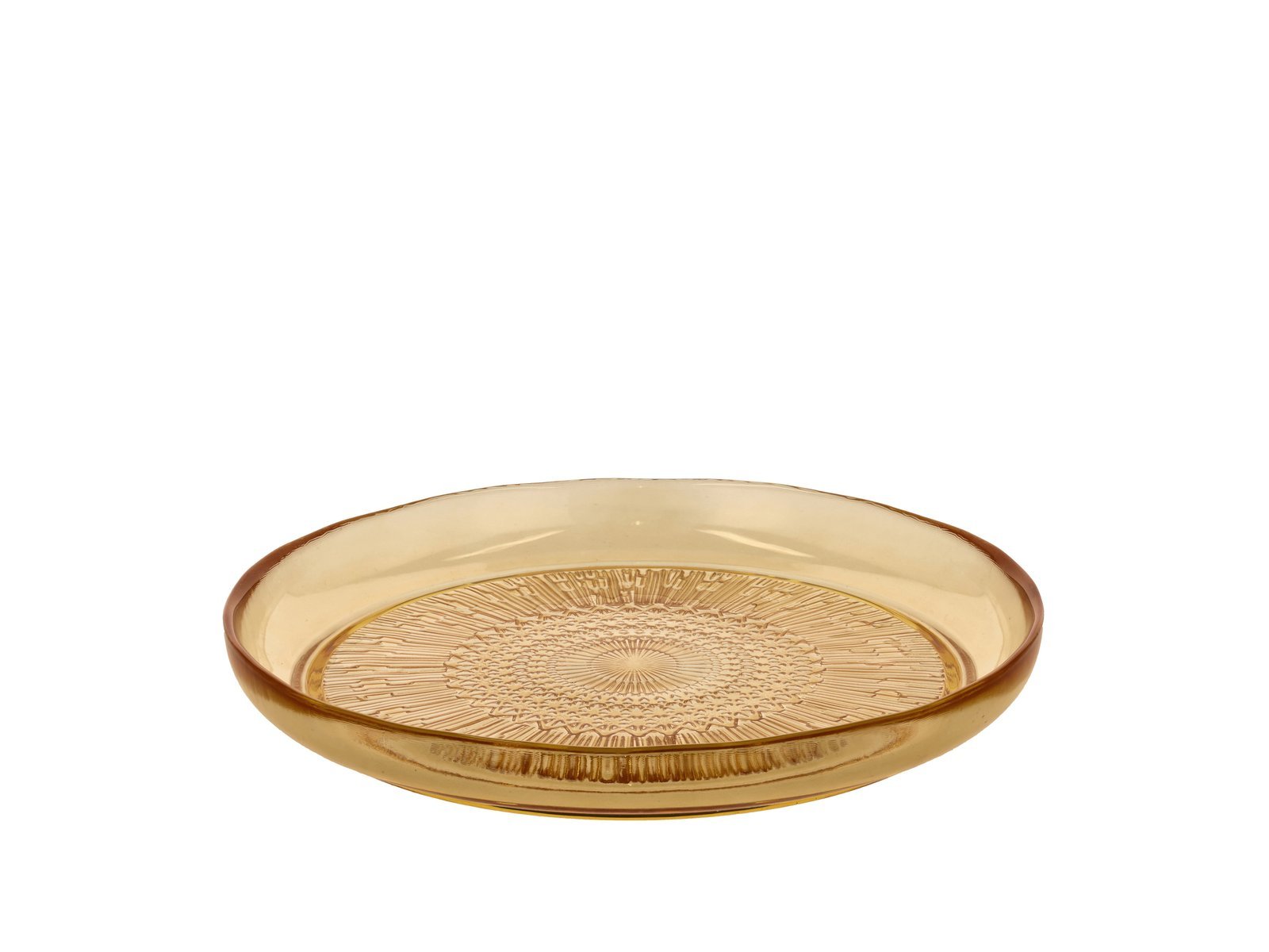 Glass Plate Kusintha 25 Cm Amber