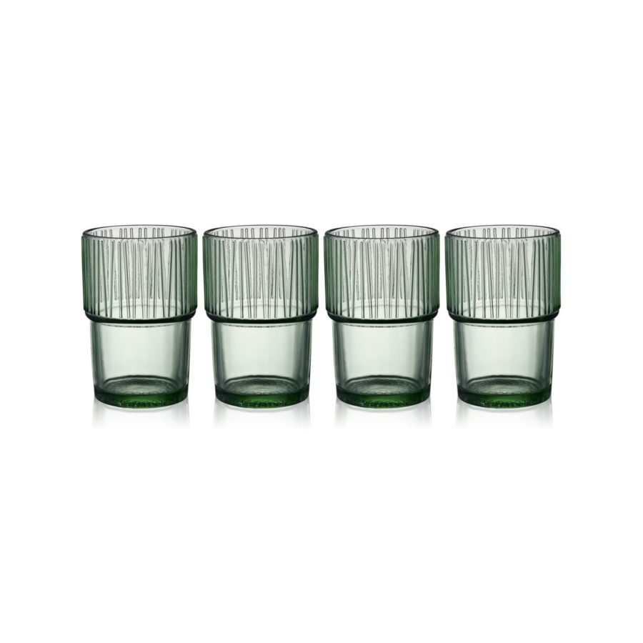 Kusintha Café Glass 38 cl, 4 pcs – Green