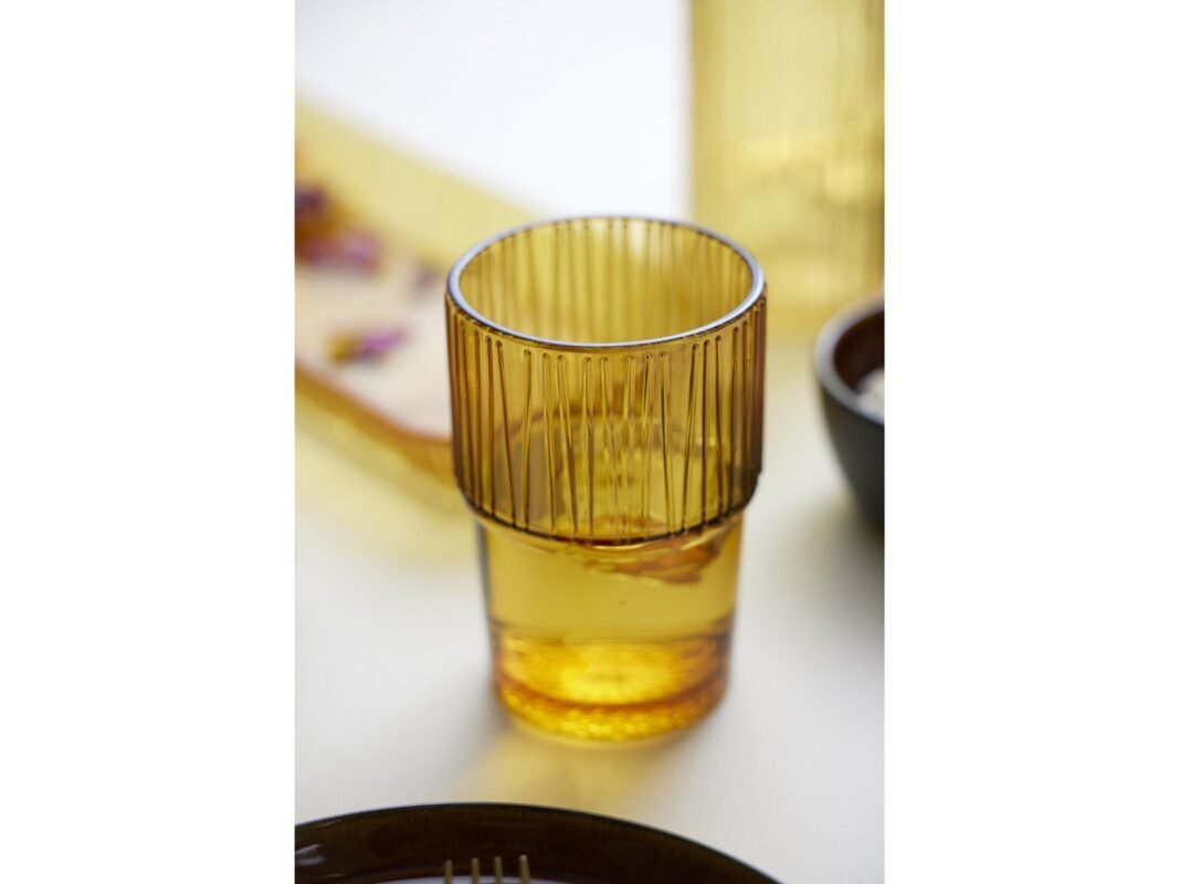 Bitz Kusintha Café Glass 38 cl, 4 pcs in Amber (7)