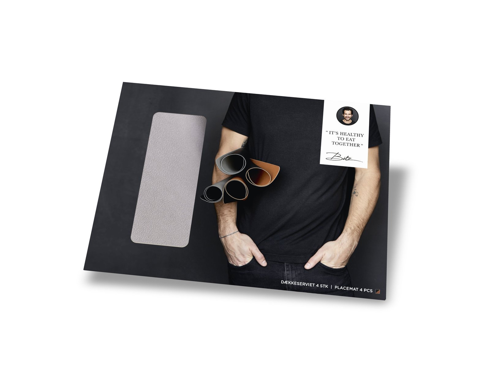 Placemat 46X33 4 Pcs Black/Grey - Image 2