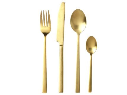 Cutlery Set 16 Pieces – Matte Brass