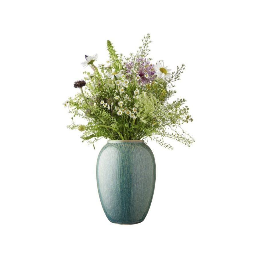 Bitz Stoneware Vase 20 cm in Green (2)