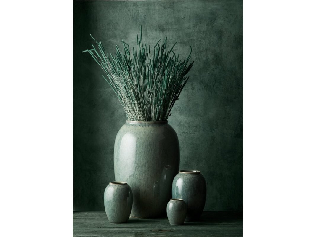Bitz Stoneware Vase 20 cm in Green (5)