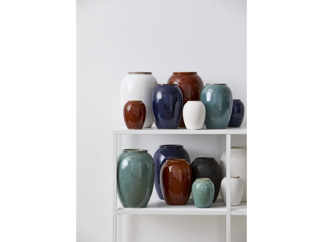 Bitz Stoneware Vase 25 cm in Blue (7)