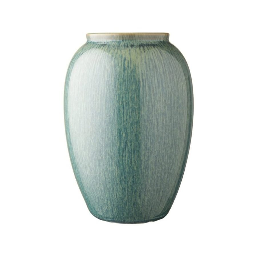 Bitz Stoneware Vase 25 cm in Green