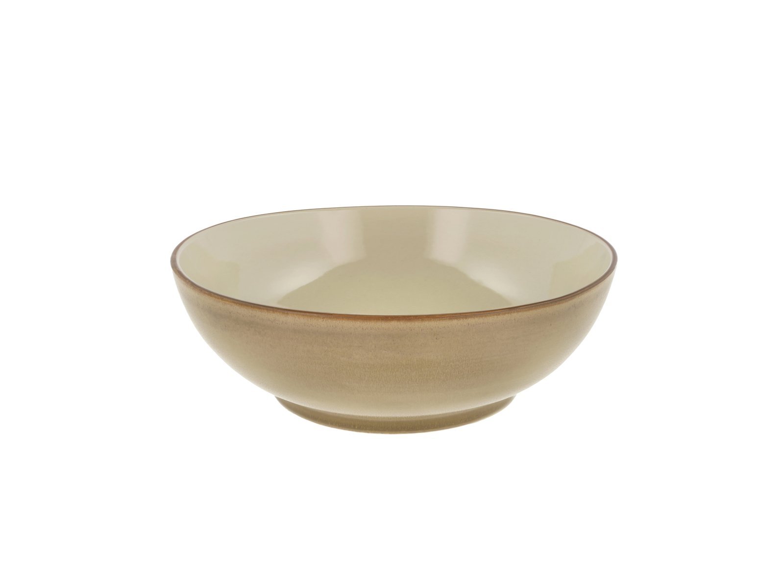 Salad Bowl Wood 30 Cm Wood/Sand Stoneware