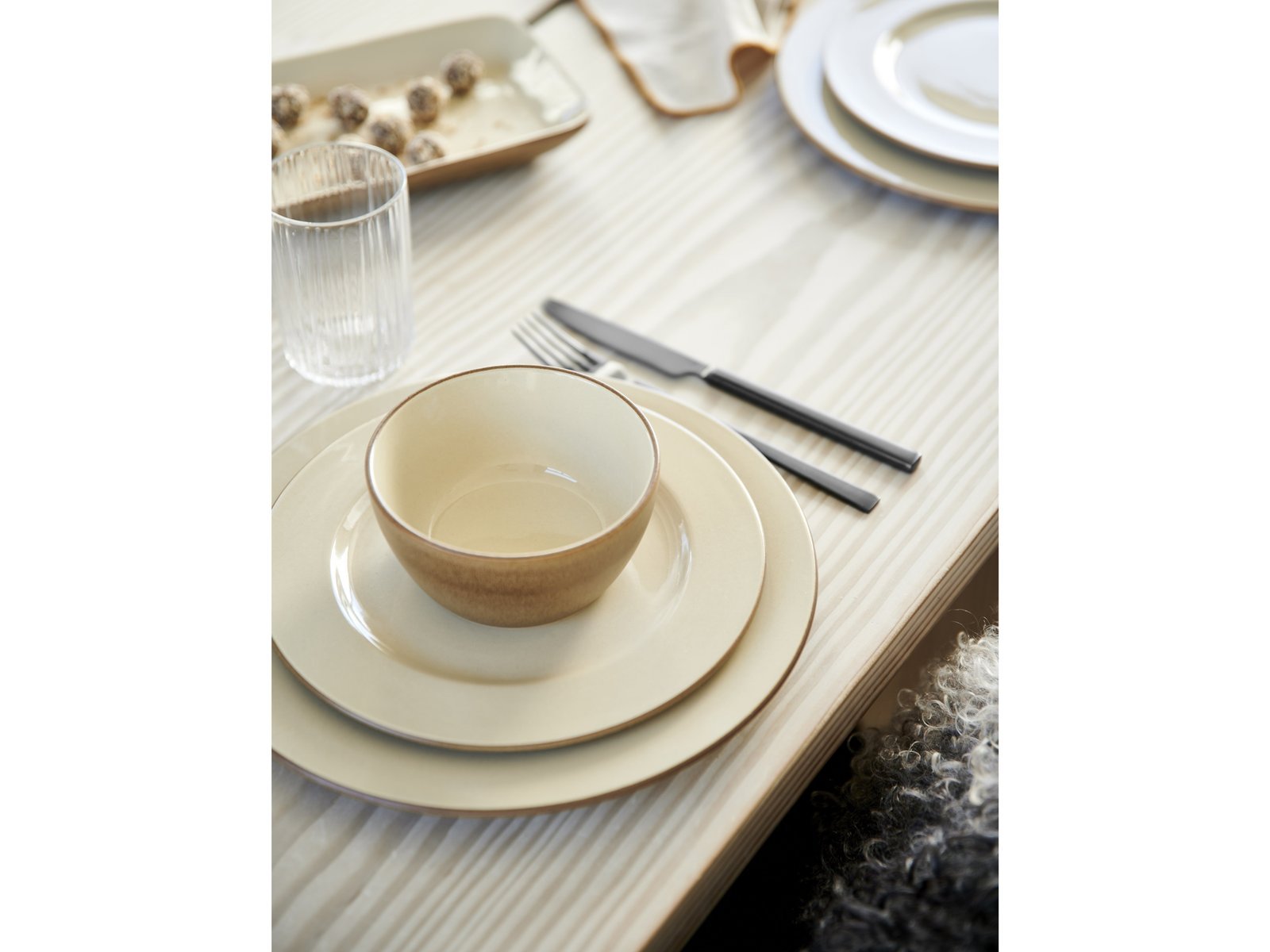 Dinner Plate Wood 27 Cm Wood/Sand Stoneware - Image 2