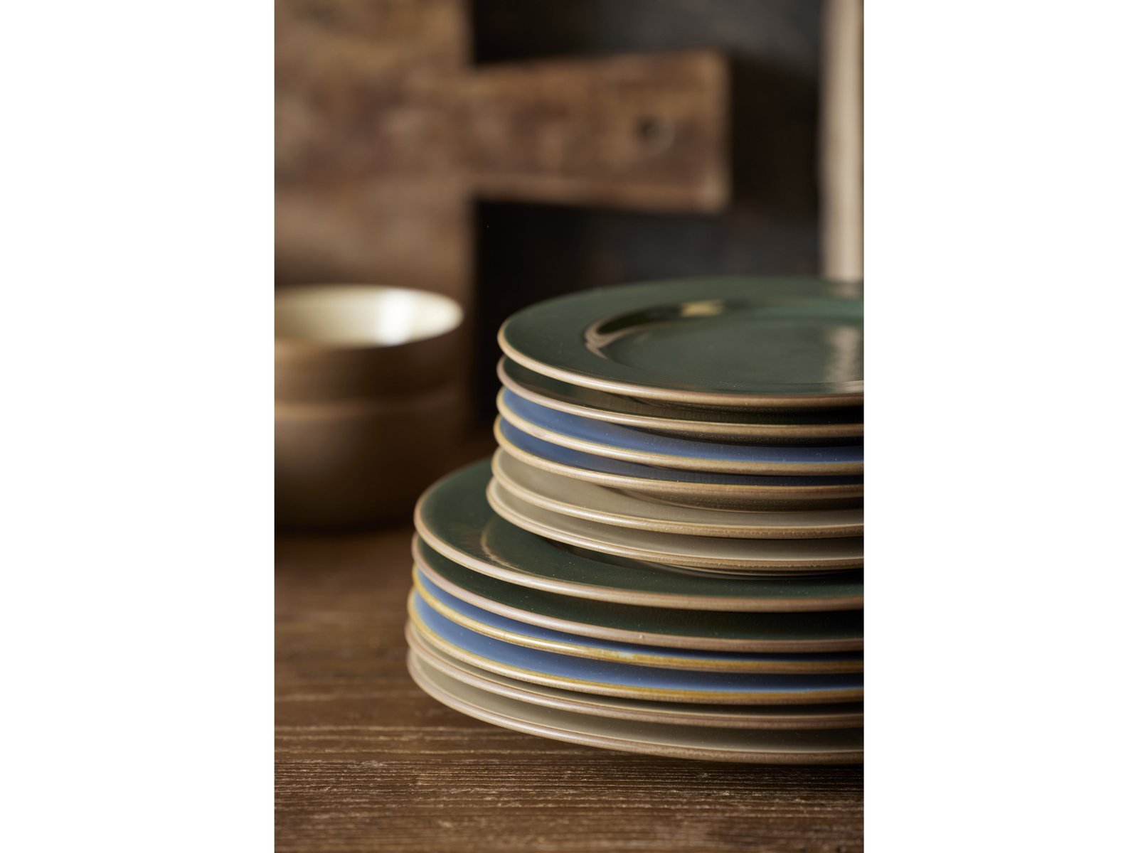 Plate Wood 22 Cm Wood/Sand Stoneware - Image 2