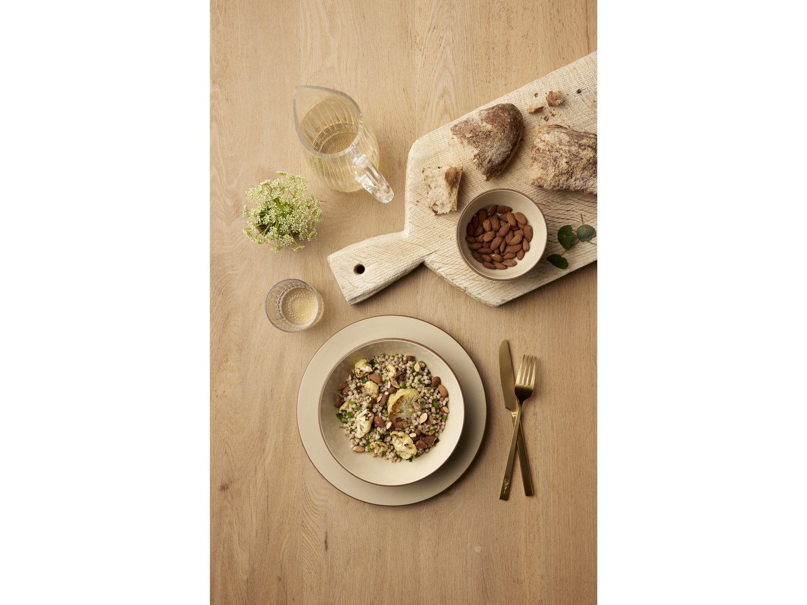 Pasta Bowl Wood 20 Cm Wood/Sand Stoneware - Image 4