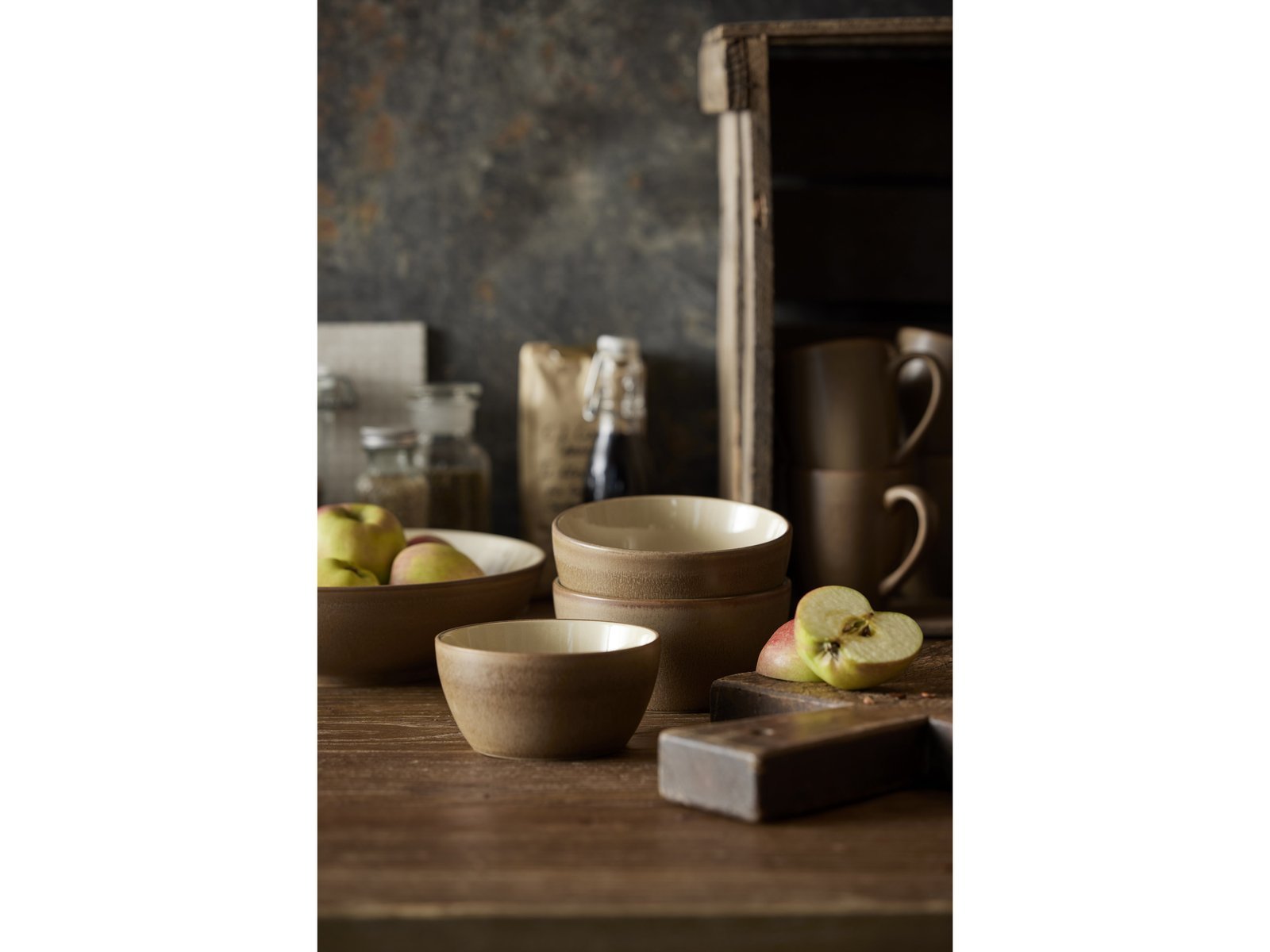 Bowl Wood 12 Cm Wood/Sand Stoneware - Image 4