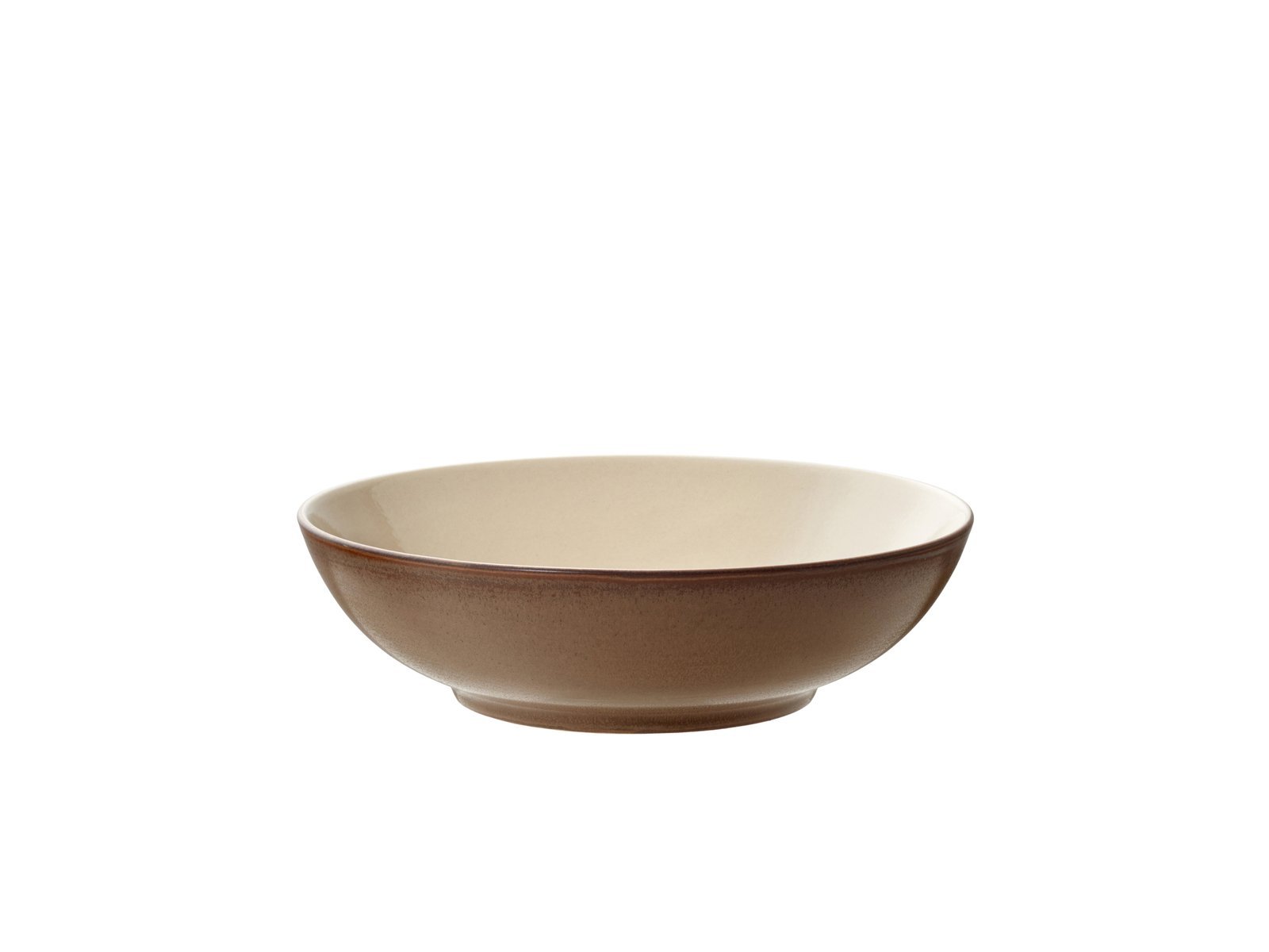 Salad Bowl Wood 24 Cm Wood/Sand Stoneware