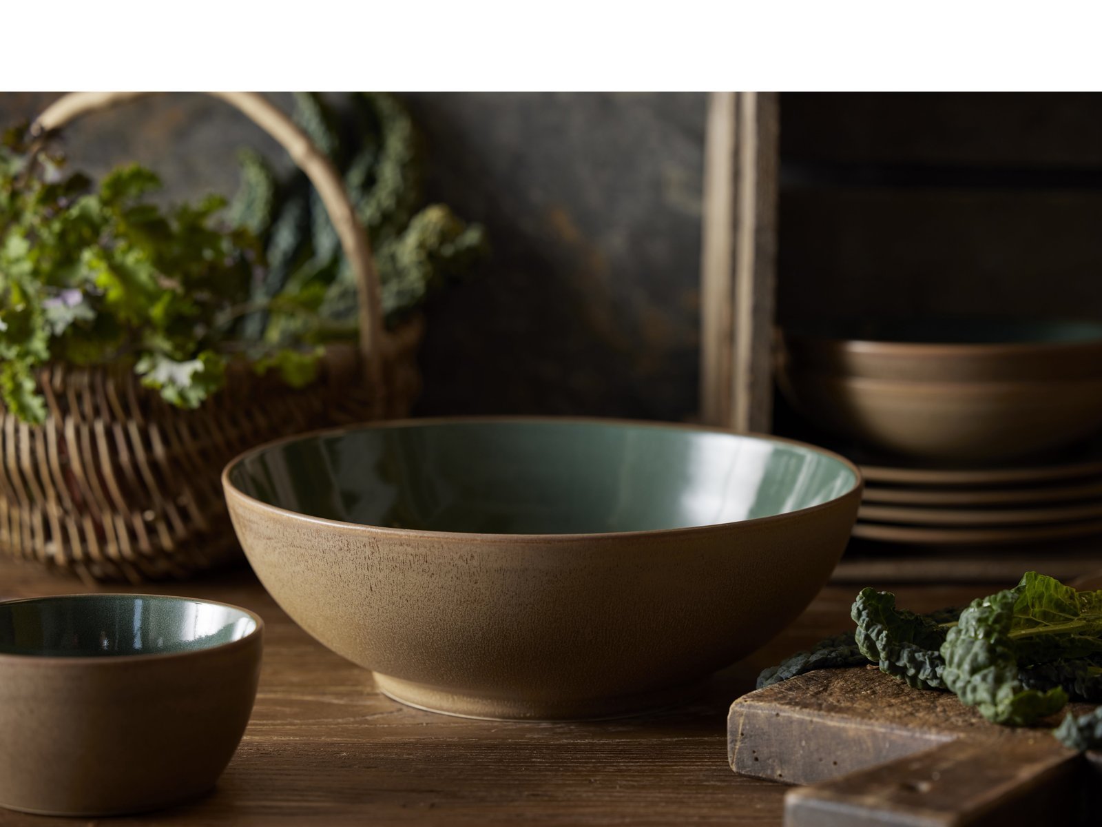Salad Bowl Wood 24 Cm Wood/Forest Stoneware - Image 7