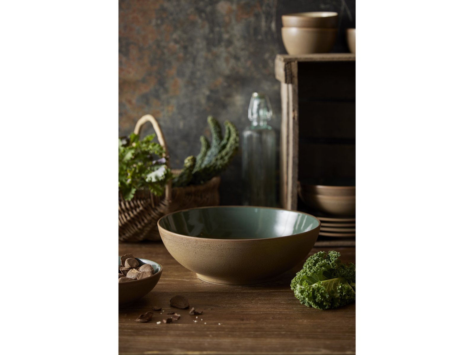 Salad Bowl Wood 24 Cm Wood/Forest Stoneware - Image 9