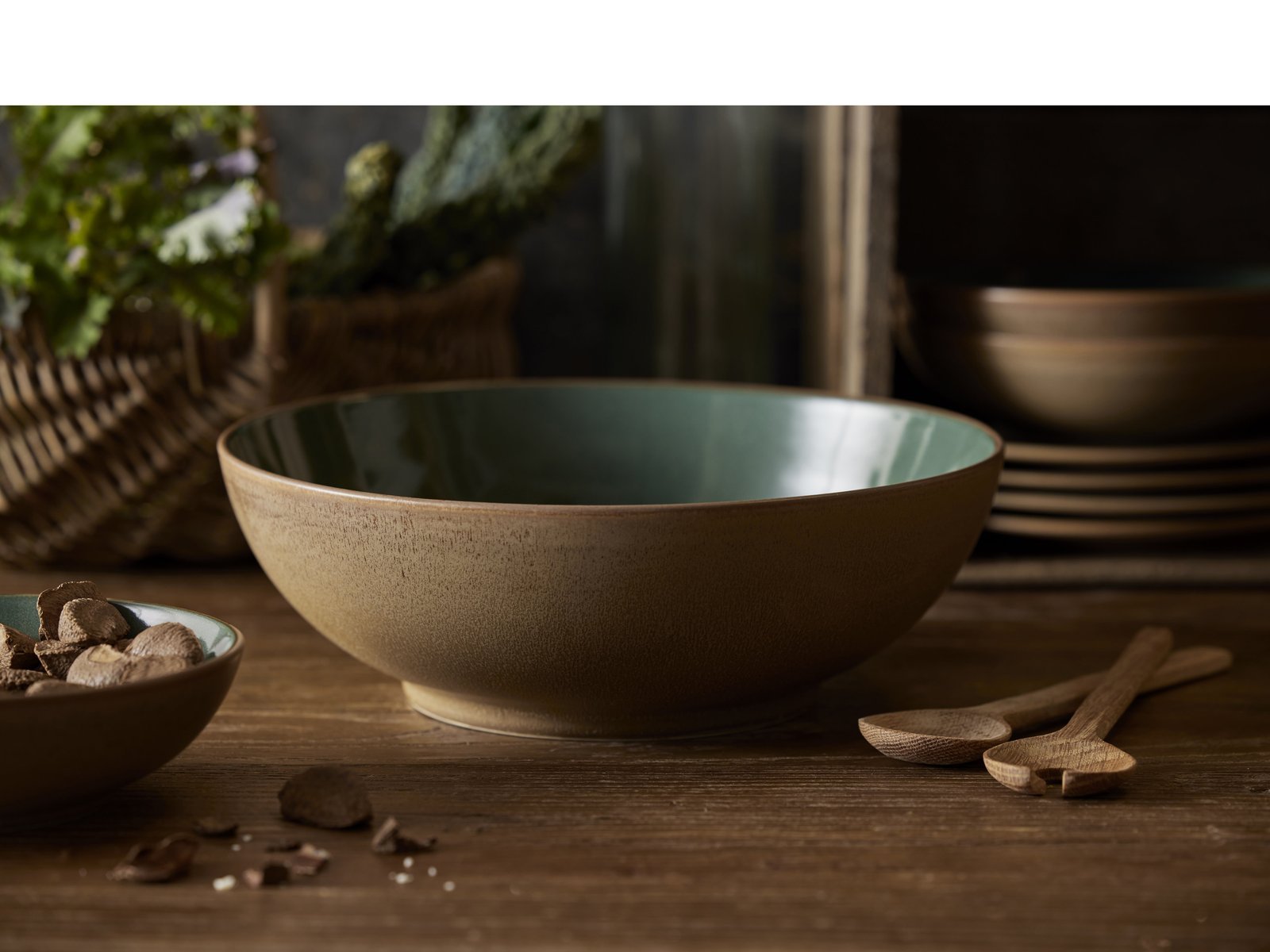 Salad Bowl Wood 24 Cm Wood/Forest Stoneware - Image 10